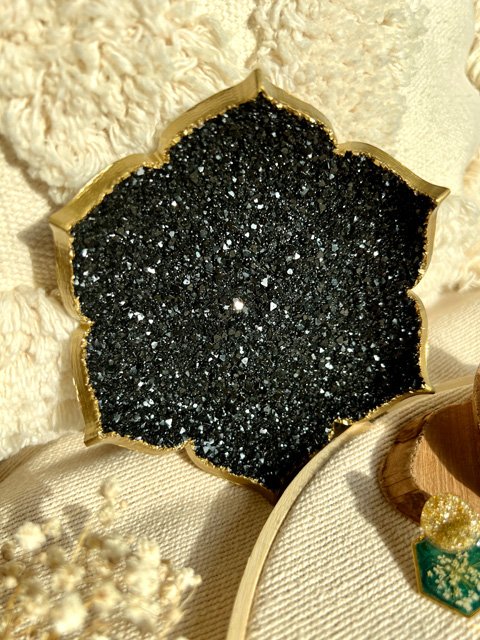 Portagioie artigianale nero effetto cristallo